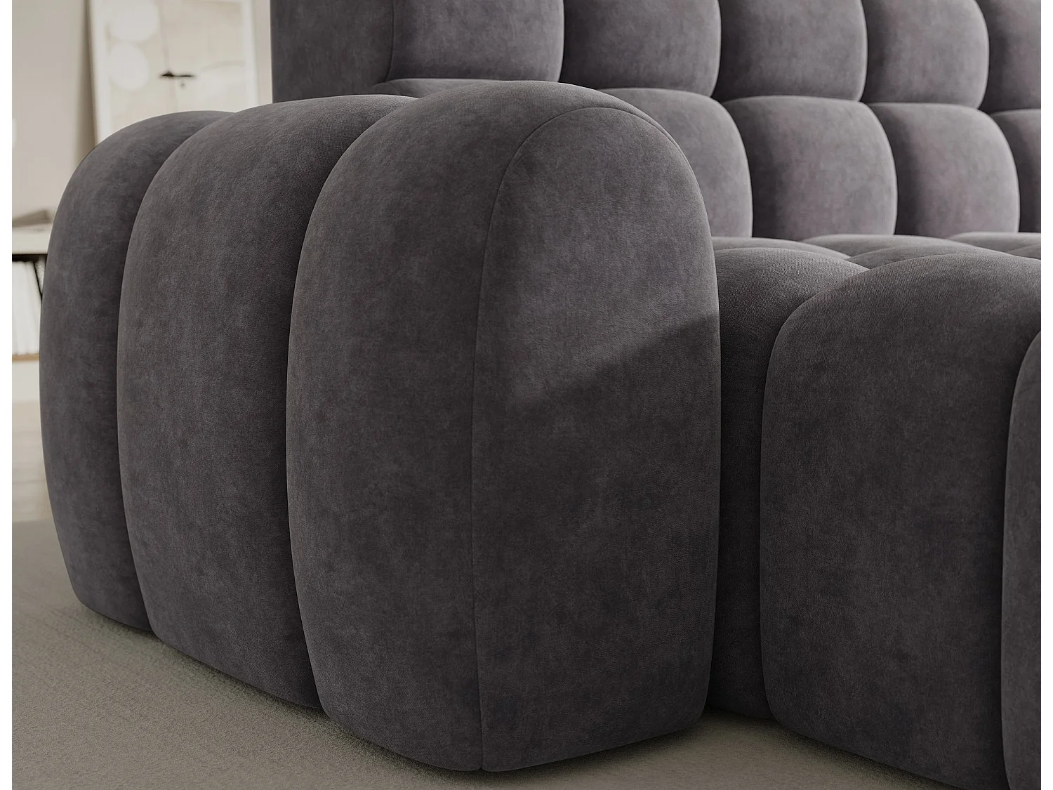 Canapé d'angle Olimpia R/assise extensible-électrique/revêtement tissu/Anthracite