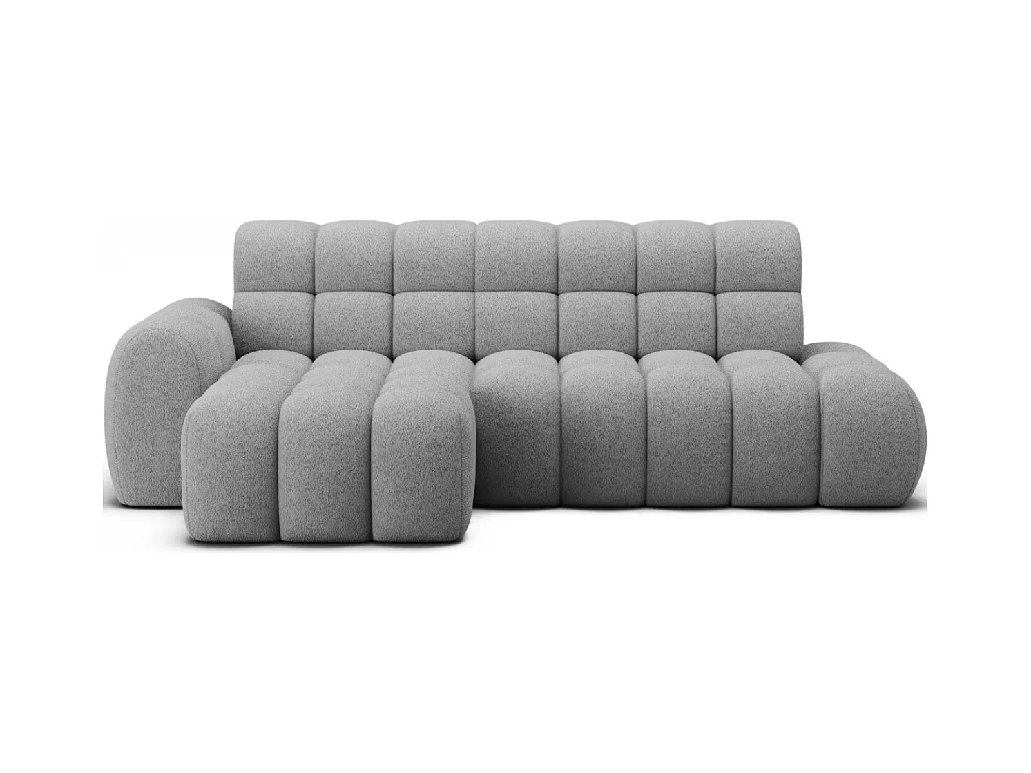 Canapé d’angle convertible tissu KINDO – Avec assise électrique-Gris clair-angle gauche