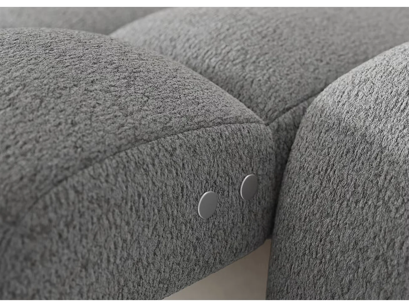 Canapé d’angle convertible tissu KINDO – Avec assise électrique-Gris clair-angle gauche