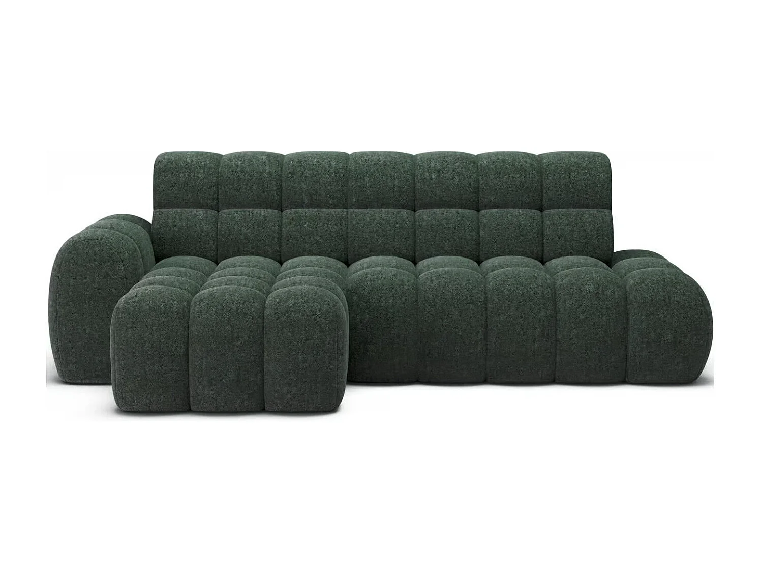 Canapé d’angle convertible 4 places tissu KINDO 283cm – Assise électrique-Beige clair-angle droit