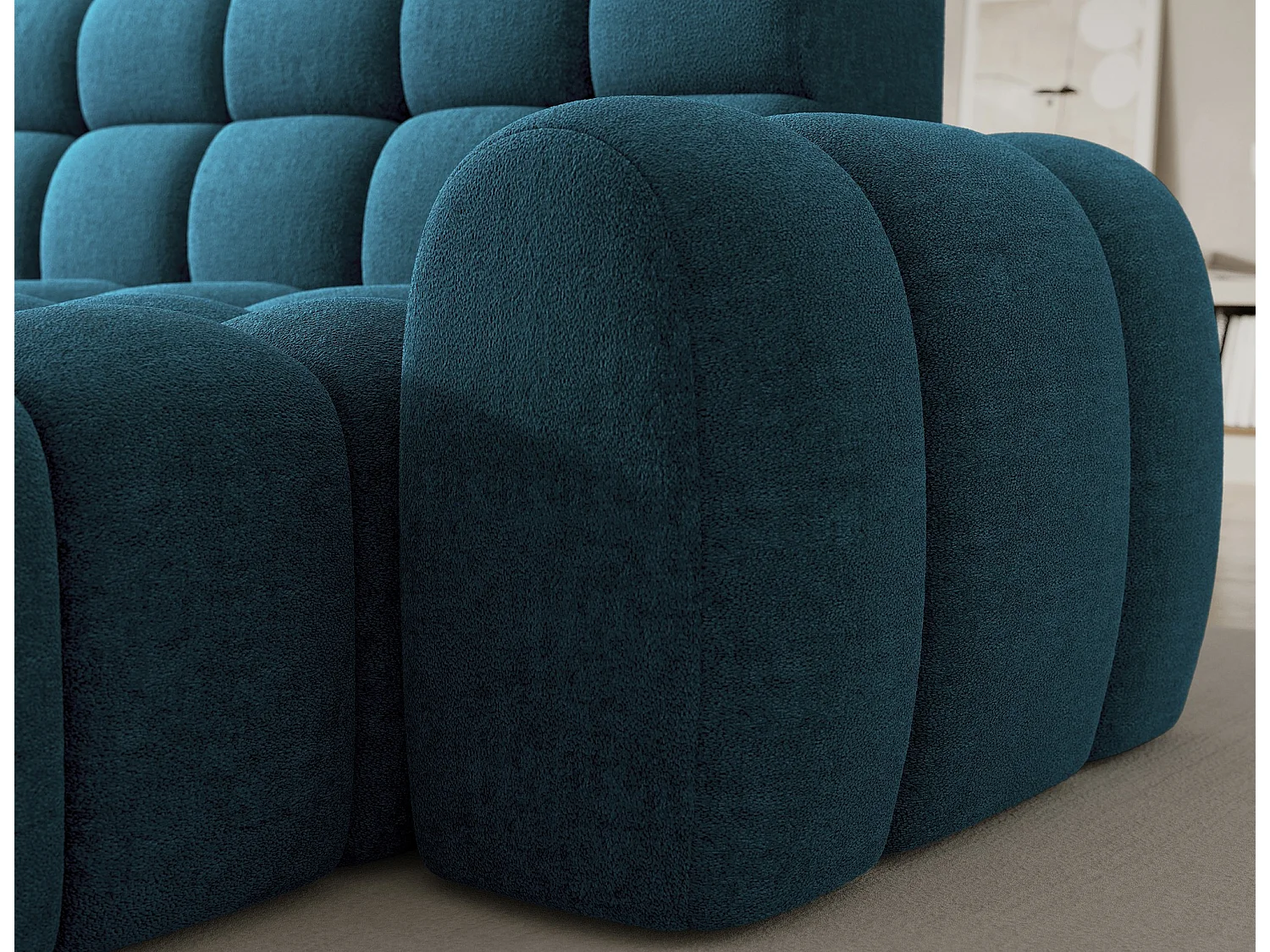 Ecksofa Olimpia L/Sitzfläche erweiterbar-elektrisch/Stoffbezug/Blau