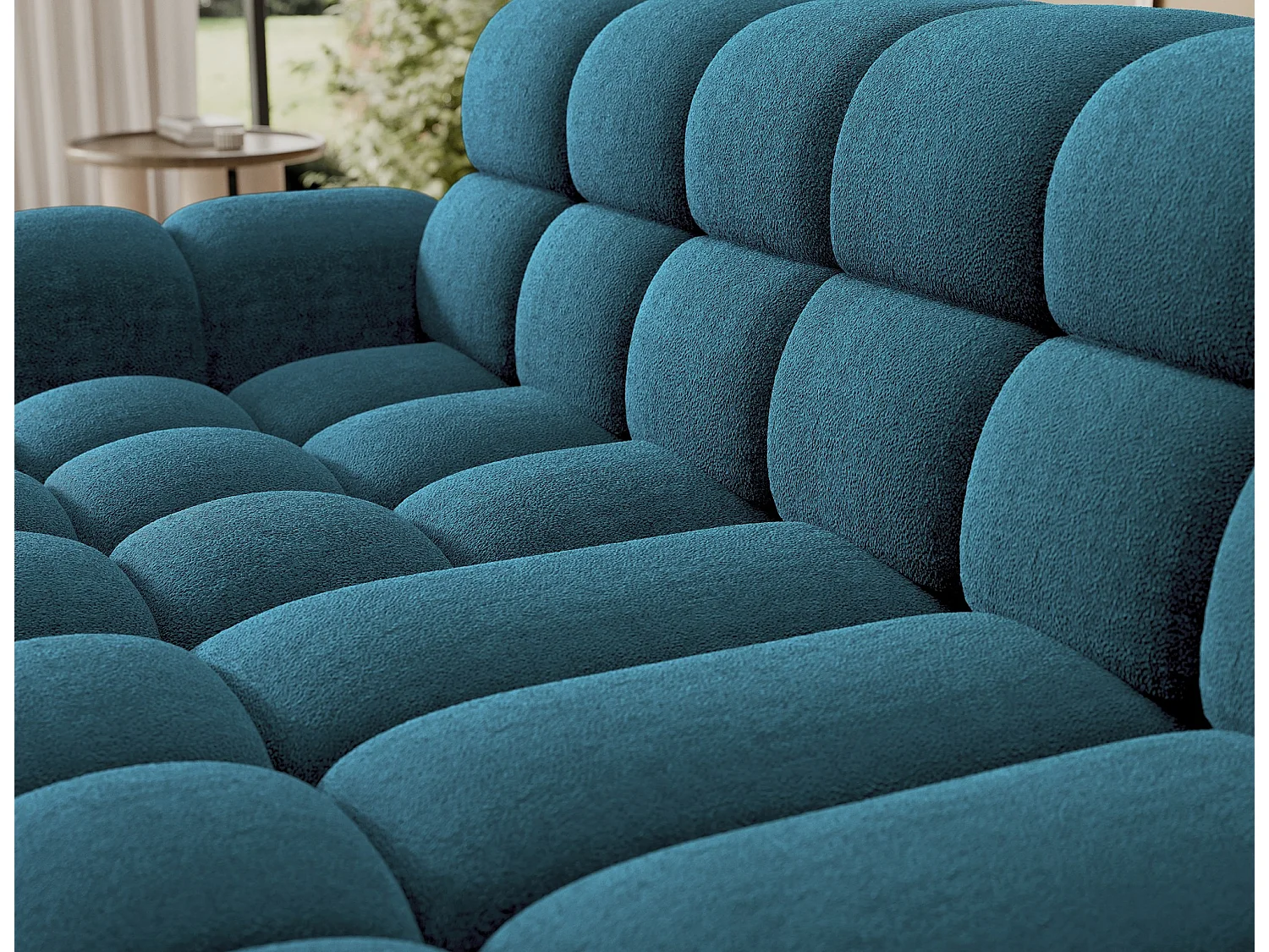 Ecksofa Olimpia L/Sitzfläche erweiterbar-elektrisch/Stoffbezug/Blau