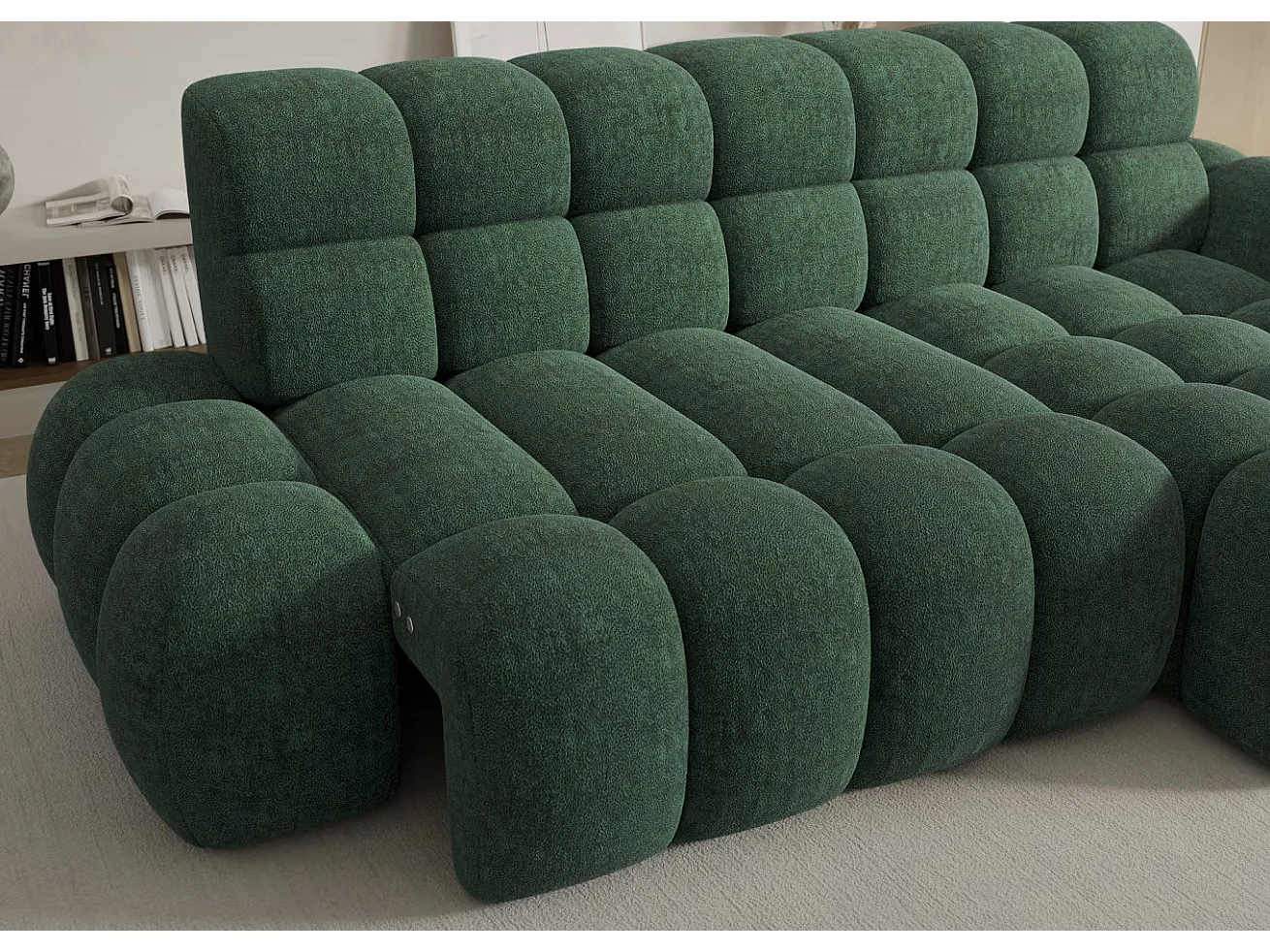 Ecksofa Olimpia L/Sitzfläche erweiterbar-elektrisch/Stoffbezug/Blau