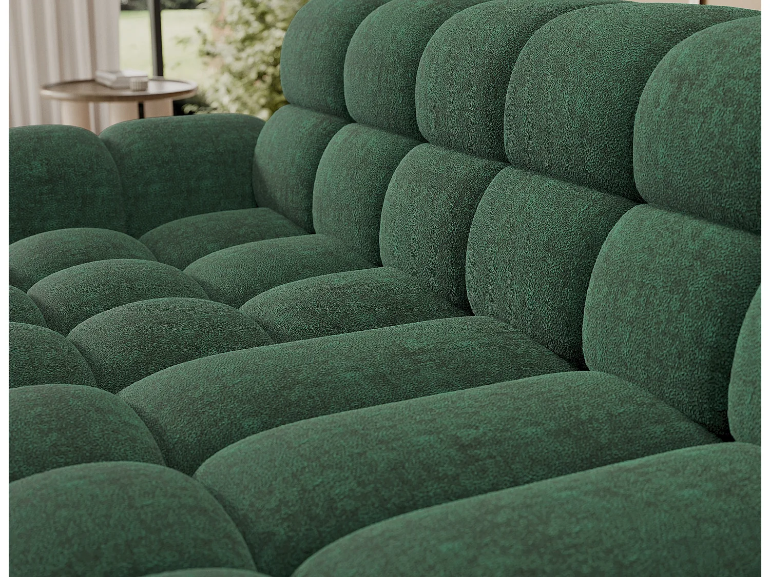 Canapé d'angle Olimpia L/assise extensible-électrique/revêtement tissu/Vert