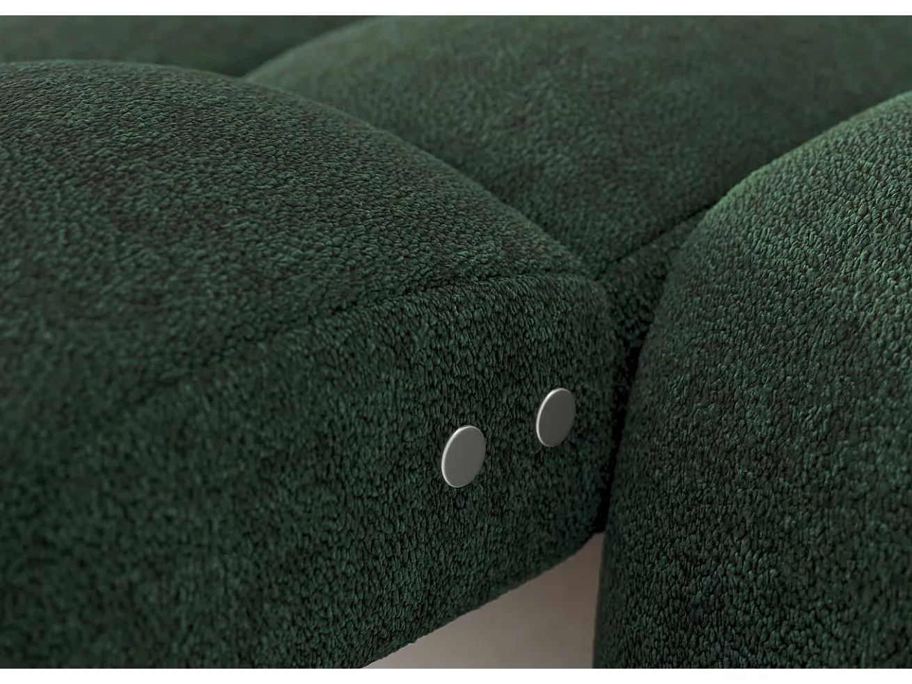 Sofá esquinero convertible de tela KINDO – Con asiento eléctrico-Beige claro-Ángulo izquierdo
