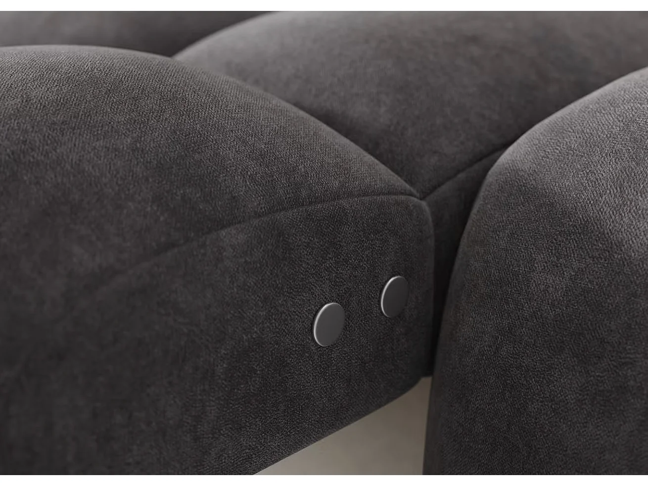 Sofá esquinero convertible de tela KINDO – Con asiento eléctrico-Gris oscuro-Ángulo izquierdo