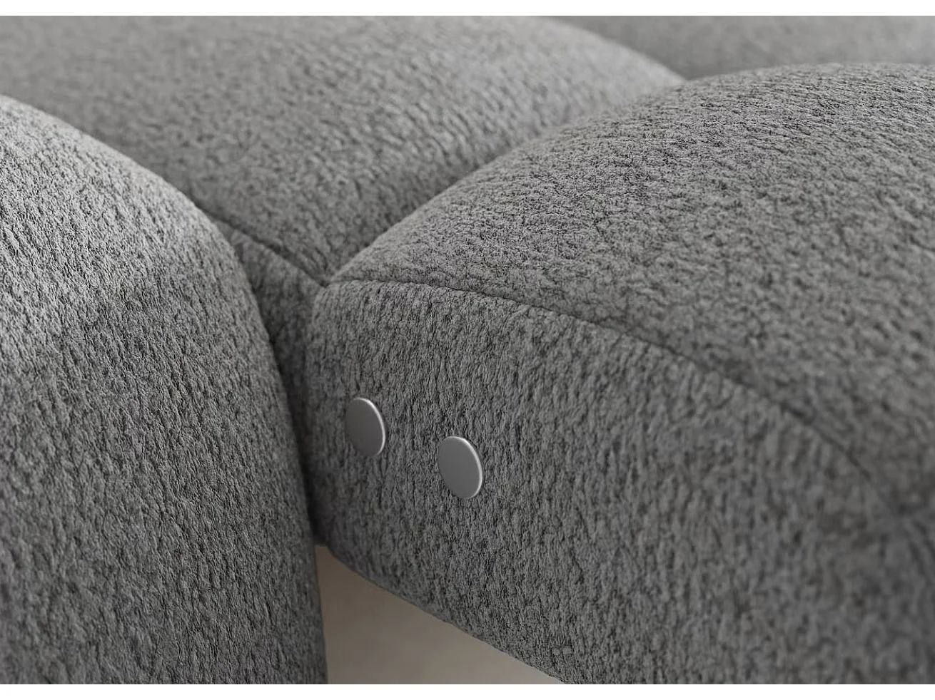 Sofá esquinero convertible de tela KINDO – Con asiento eléctrico-Gris claro-Ángulos rectos