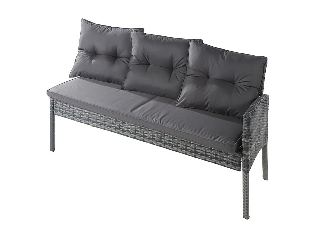 Ensemble à manger de jardin - 7 personnes - Canapé d'angle + table + tabouret + oreiller - couverture de amovible et lavable