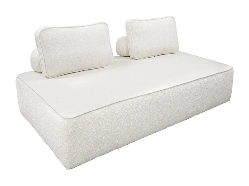 Poltrona per divano modulare bouclé 2 posti, crema