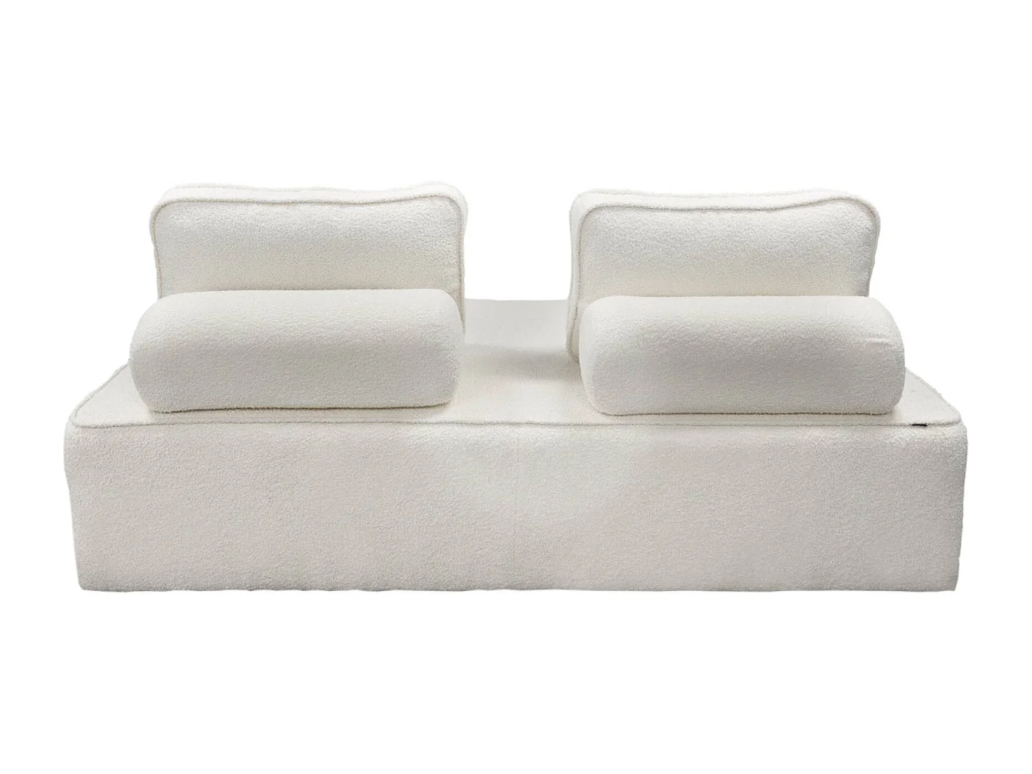 Poltrona per divano modulare bouclé 2 posti, crema