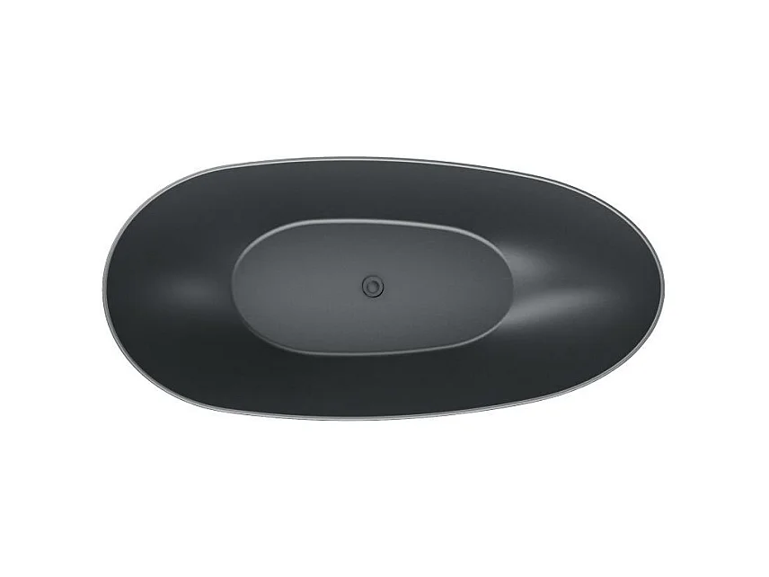 Baignoire îlot design ovale FLORIDA noir mat 165 cm