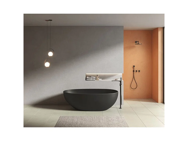 Vasca freestanding ovale FLORIDA nera opaca 165 cm