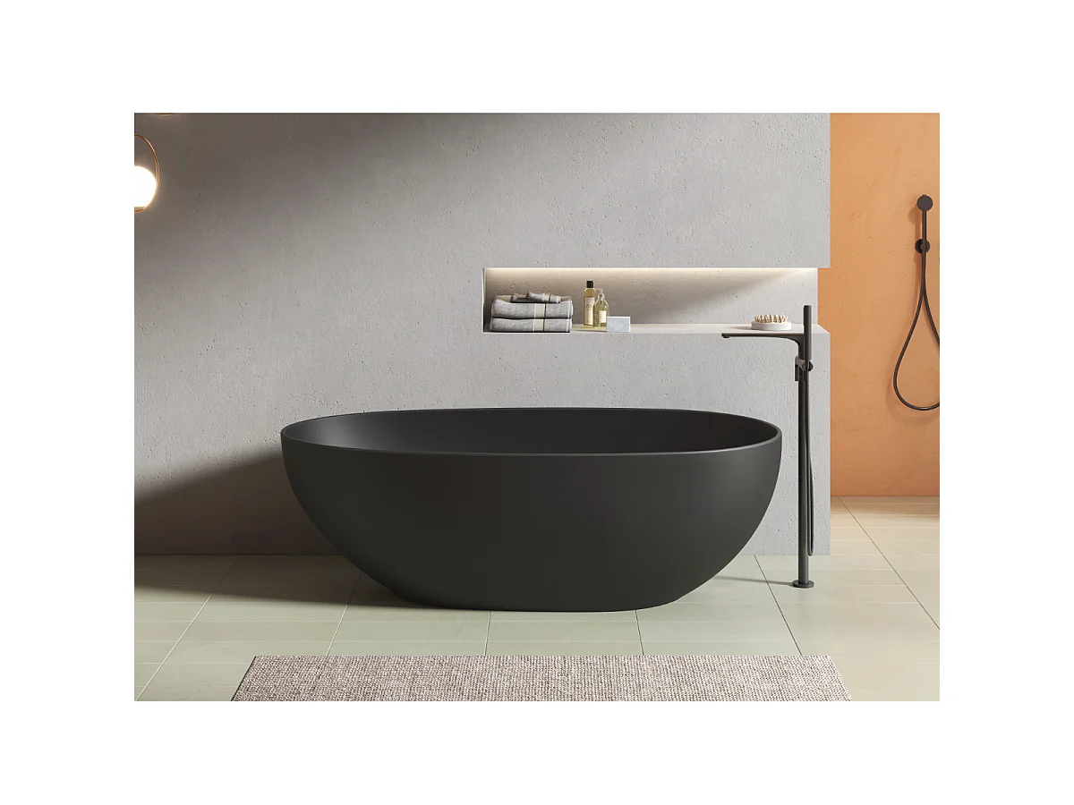 Vasca freestanding ovale FLORIDA nera opaca 165 cm