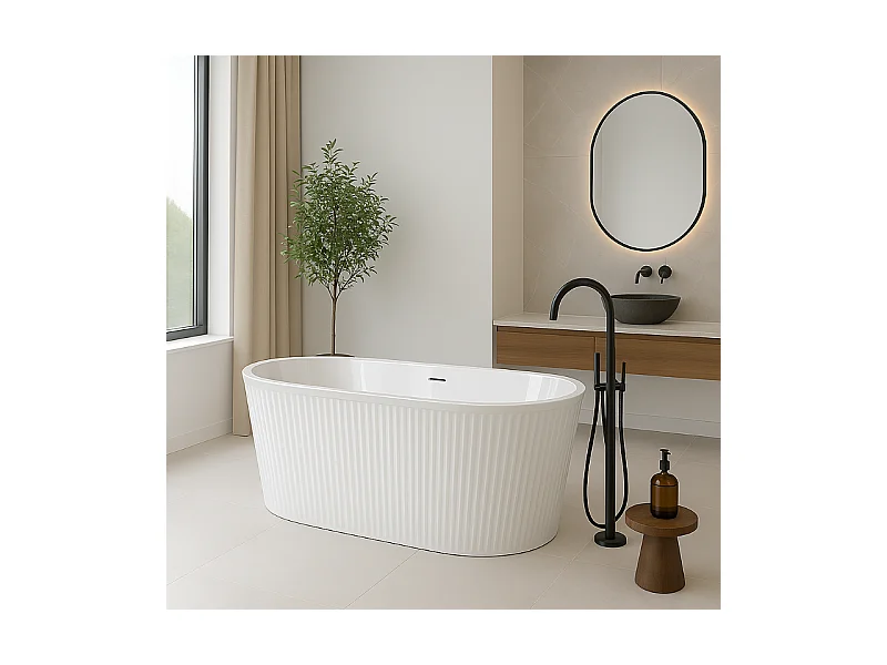 Baignoire îlot design ovale CORBIN blanche 150 cm