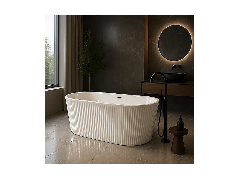 Baignoire îlot design ovale CORBIN blanche 150 cm