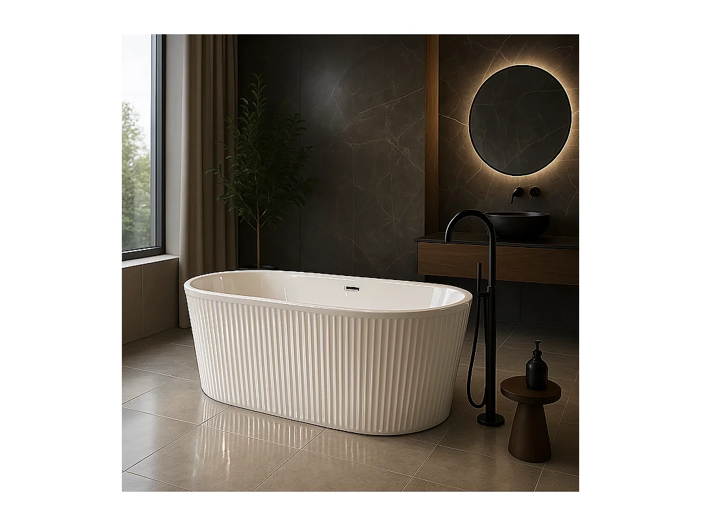 Baignoire îlot design ovale CORBIN blanche 150 cm