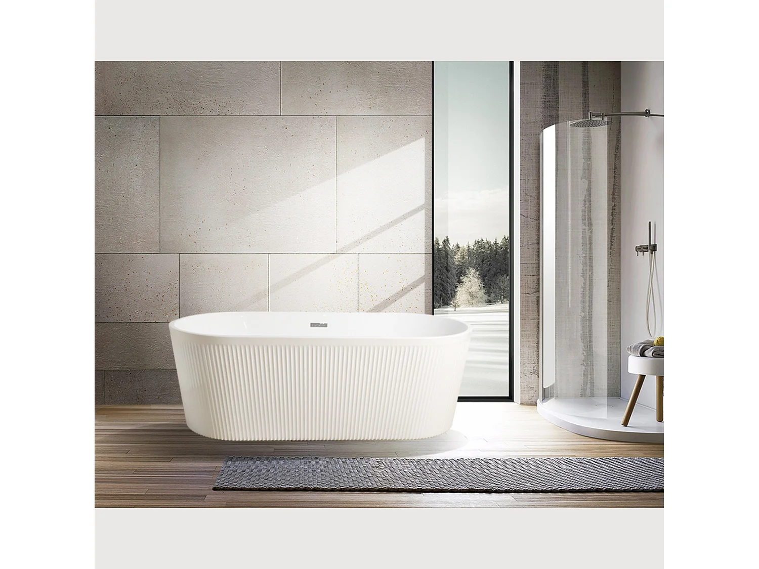 Vasca freestanding ovale CORBIN bianca 150 cm