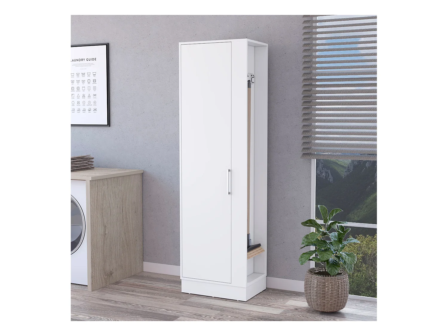 TUHOME Mueble de almacenamiento Lilo, con cinco repisas, color blanco