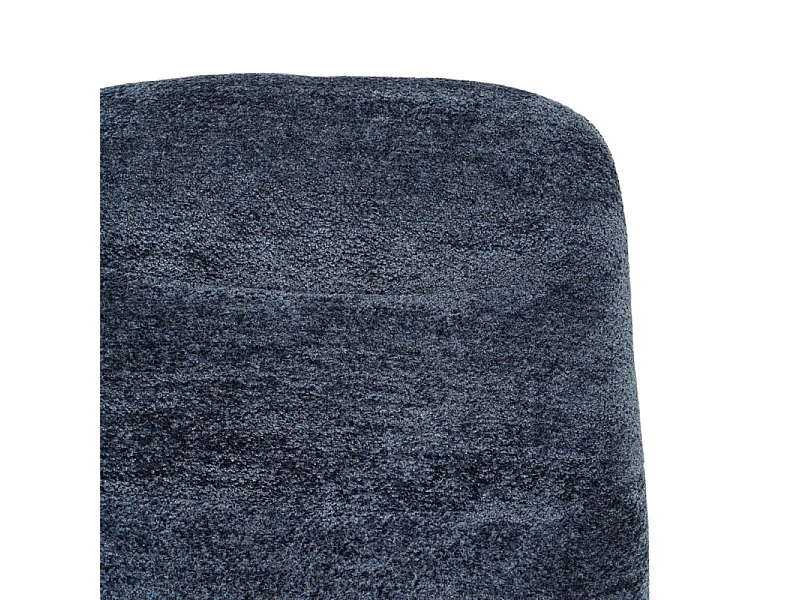 Tabouret de bar rembourré en tissu doux bleu pied métal - JULIE