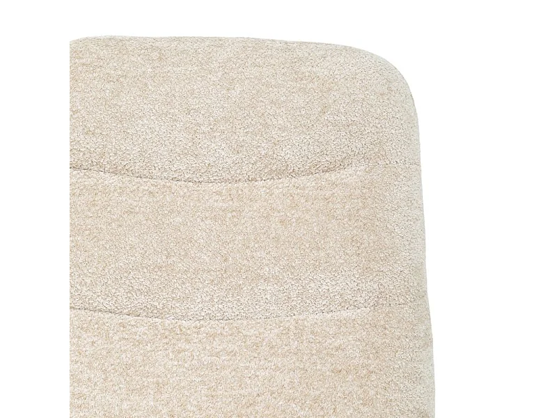 Lot 2 tabourets de bar rembourré tissu doux écru pied métal - JULIE