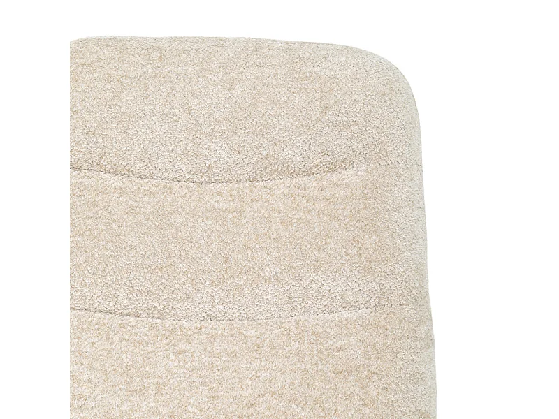 Tabouret de bar rembourré en tissu doux écru pied métal - JULIE