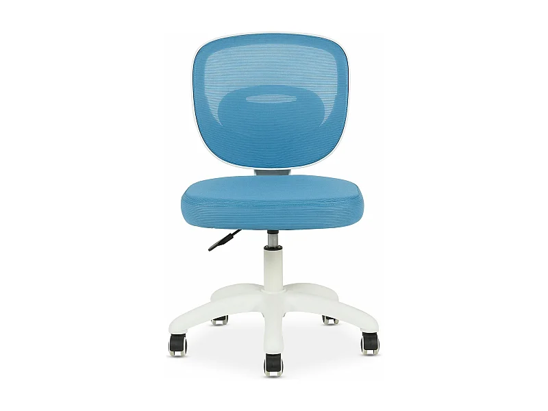 Chaise de bureau enfant MAYLA Bleu Réglable en hauteur sans Accoudoirs, Assise Rembourrée Confortable