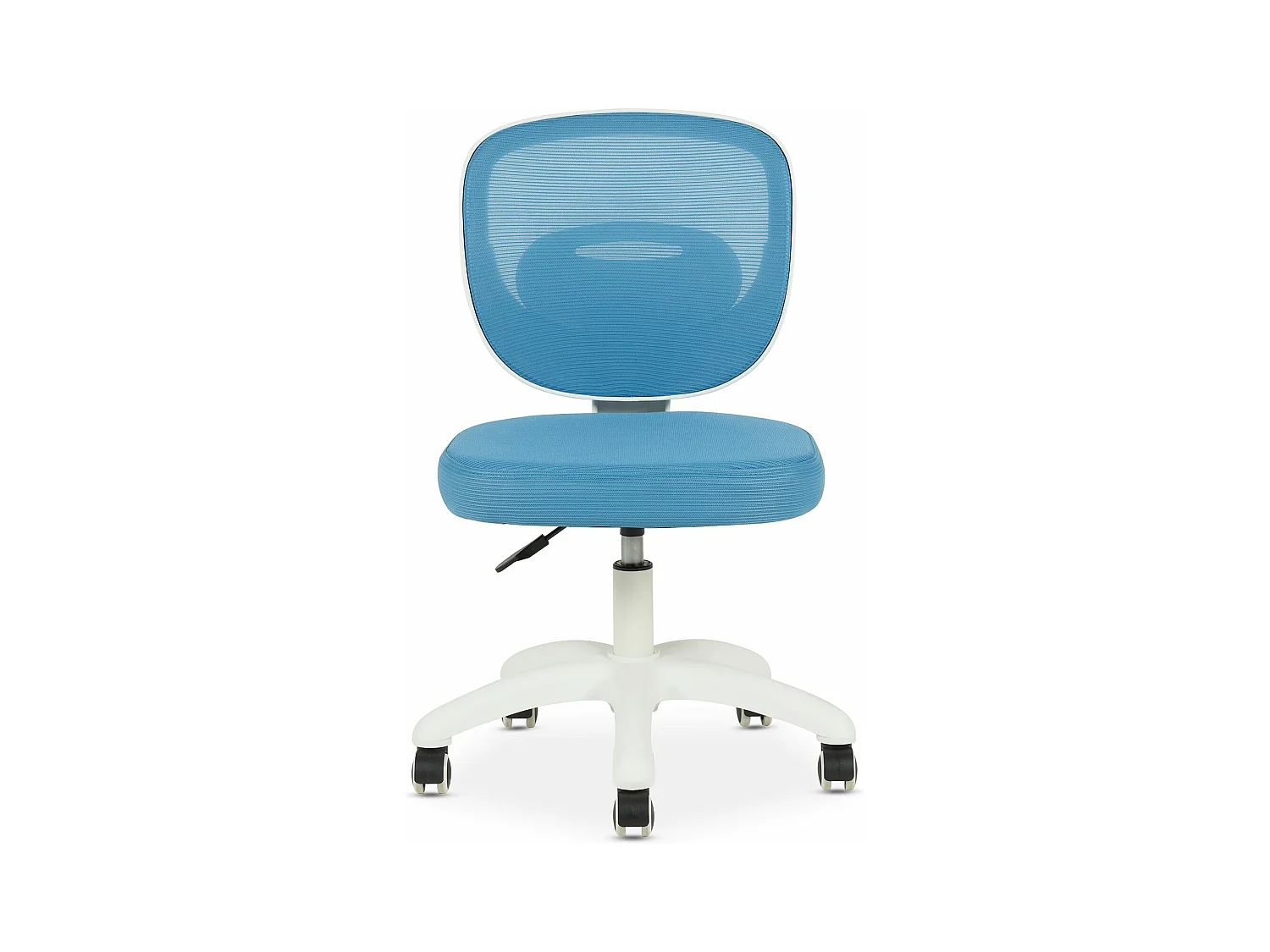 Chaise de bureau enfant MAYLA Bleu Réglable en hauteur sans Accoudoirs, Assise Rembourrée Confortable
