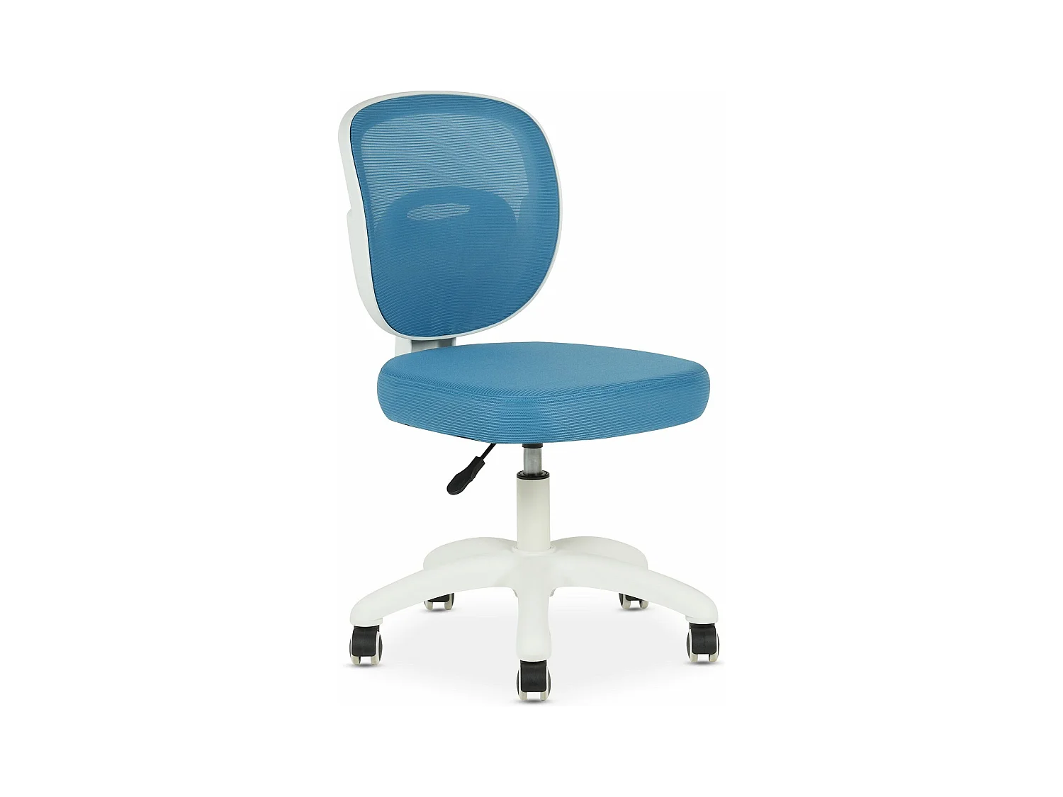 Chaise de bureau enfant MAYLA Bleu Réglable en hauteur sans Accoudoirs, Assise Rembourrée Confortable