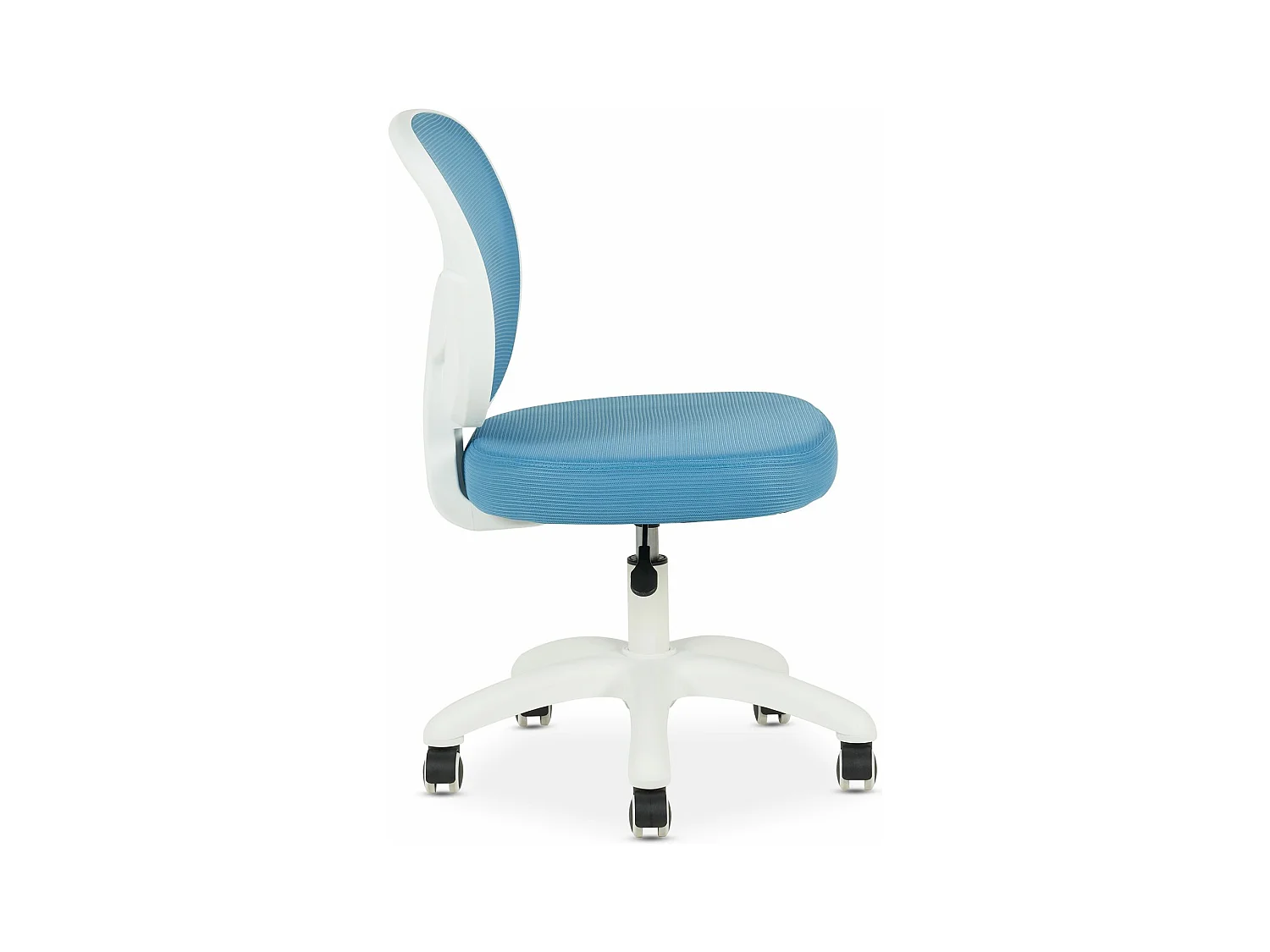 Chaise de bureau enfant MAYLA Bleu Réglable en hauteur sans Accoudoirs, Assise Rembourrée Confortable