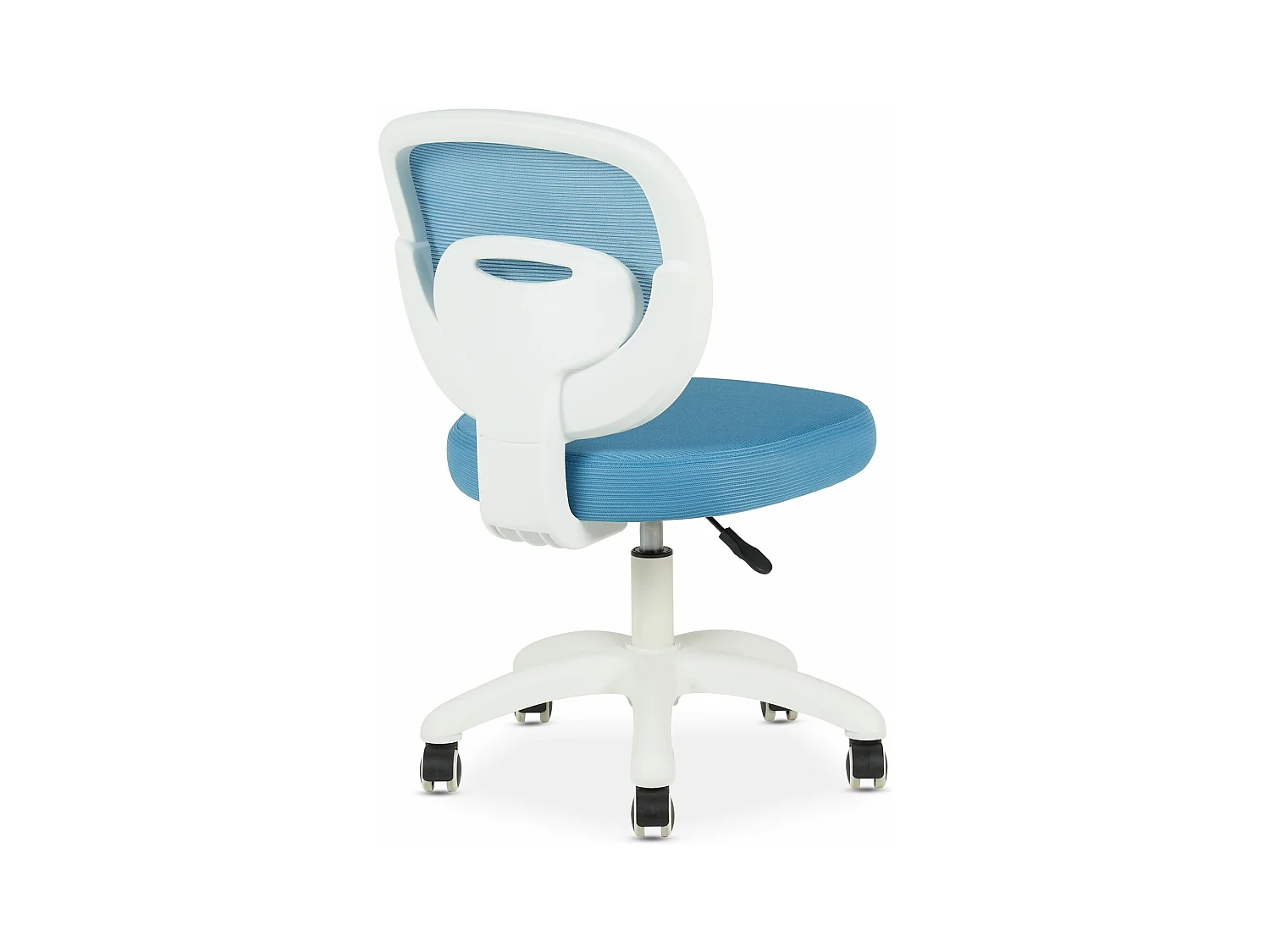 Chaise de bureau enfant MAYLA Bleu Réglable en hauteur sans Accoudoirs, Assise Rembourrée Confortable