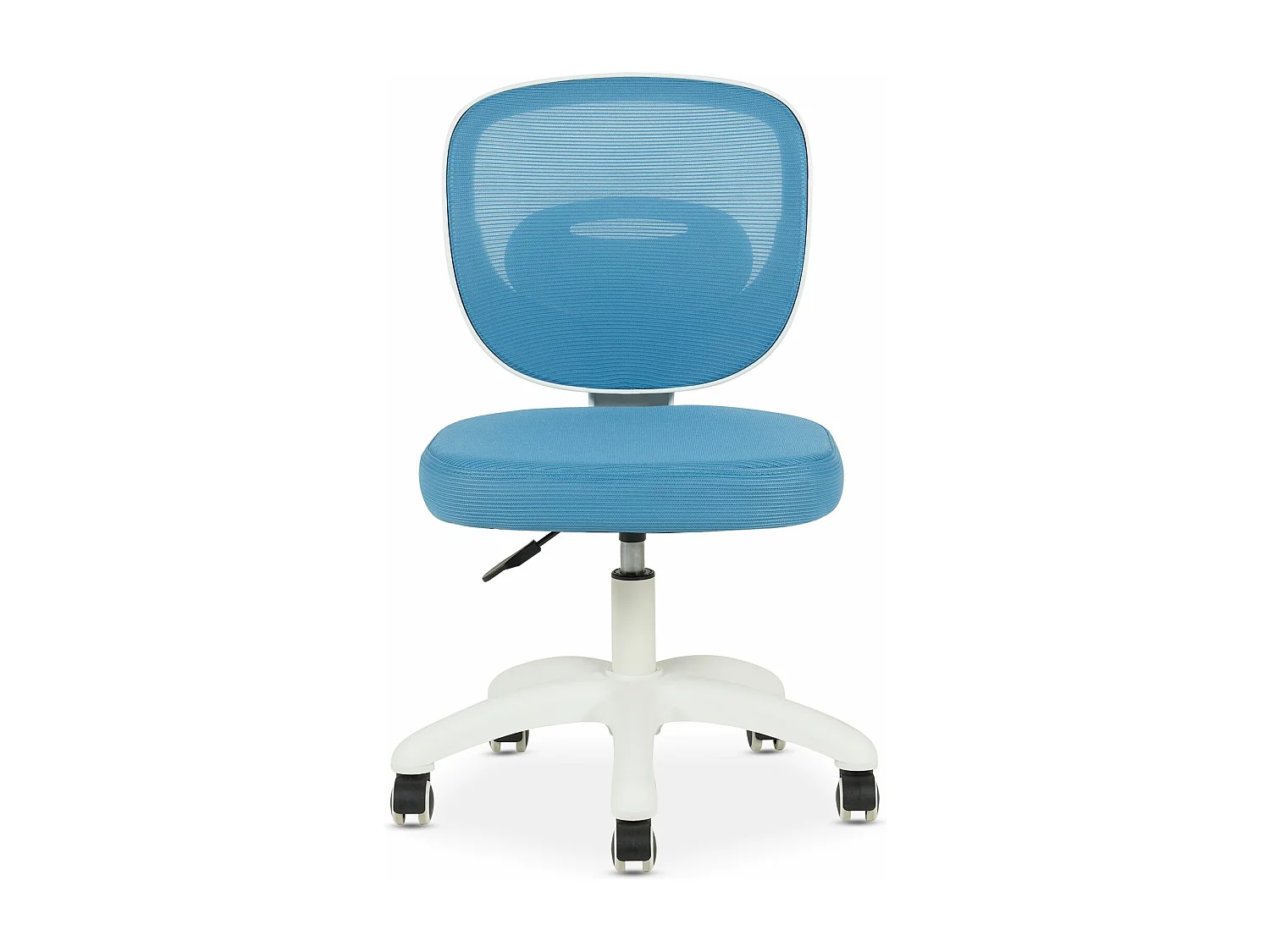 Chaise de bureau enfant MAYLA Bleu Réglable en hauteur sans Accoudoirs, Assise Rembourrée Confortable