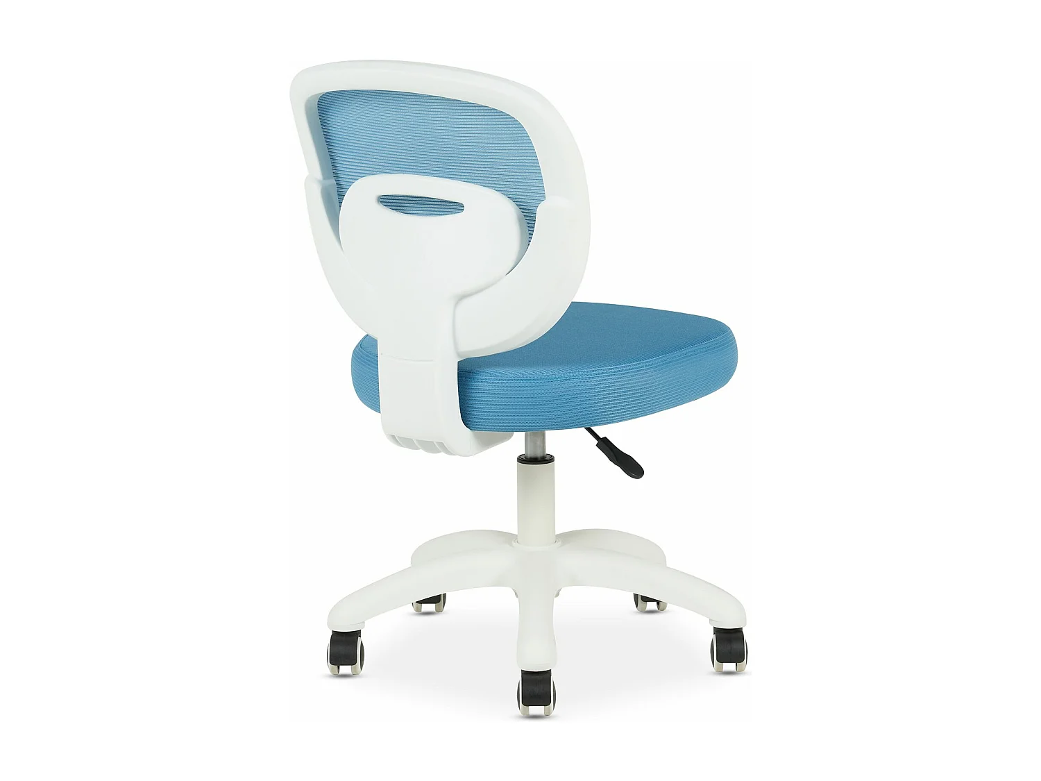 Chaise de bureau enfant MAYLA Bleu Réglable en hauteur sans Accoudoirs, Assise Rembourrée Confortable