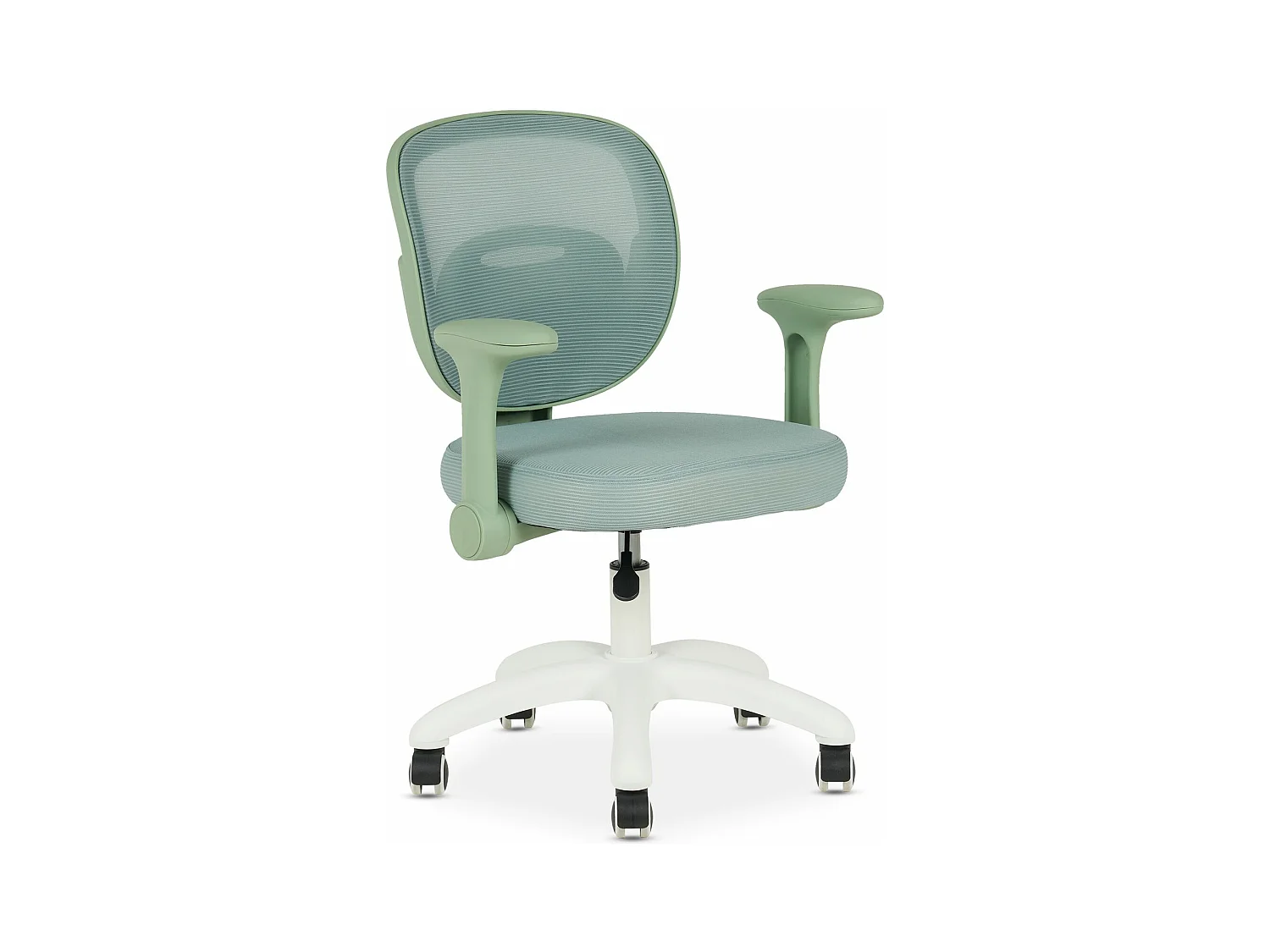 Chaise de bureau enfant AMELIA Vert Réglable en hauteur avec Accoudoirs, Assise Rembourrée Confortable