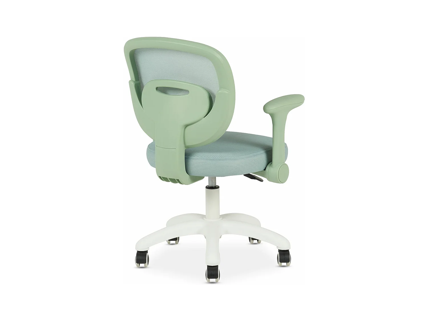 Chaise de bureau enfant AMELIA Vert Réglable en hauteur avec Accoudoirs, Assise Rembourrée Confortable