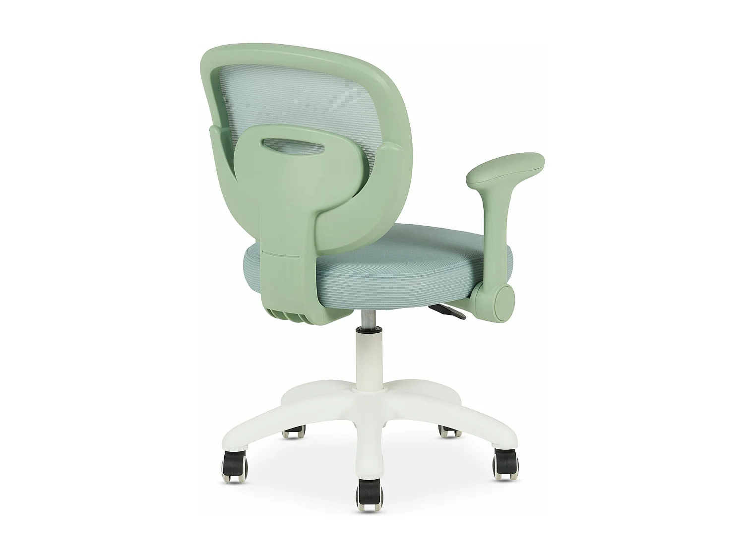 Chaise de bureau enfant AMELIA Vert Réglable en hauteur avec Accoudoirs, Assise Rembourrée Confortable
