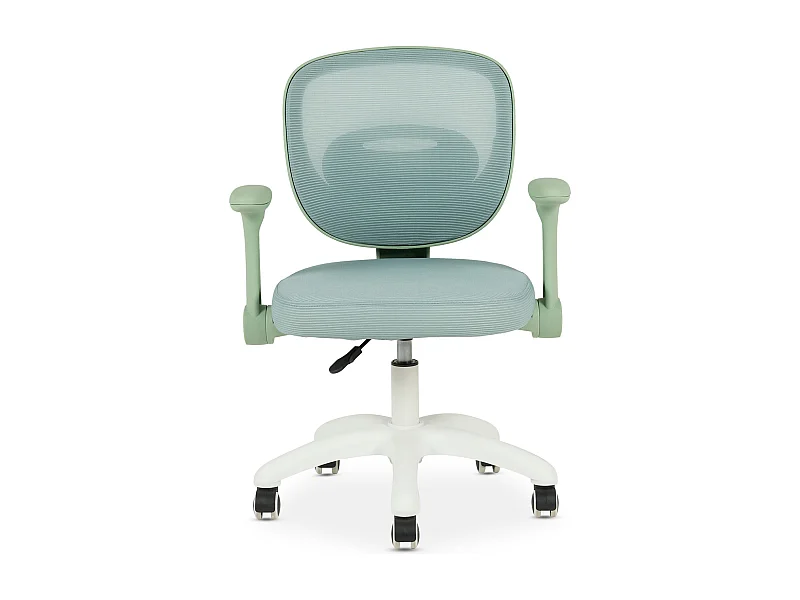 Chaise de bureau enfant AMELIA Vert Réglable en hauteur avec Accoudoirs, Assise Rembourrée Confortable