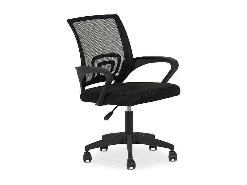Chaise de bureau ergonomique JAKE Noir Réglable en hauteur avec Accoudoirs, Assise Rembourrée Confortable