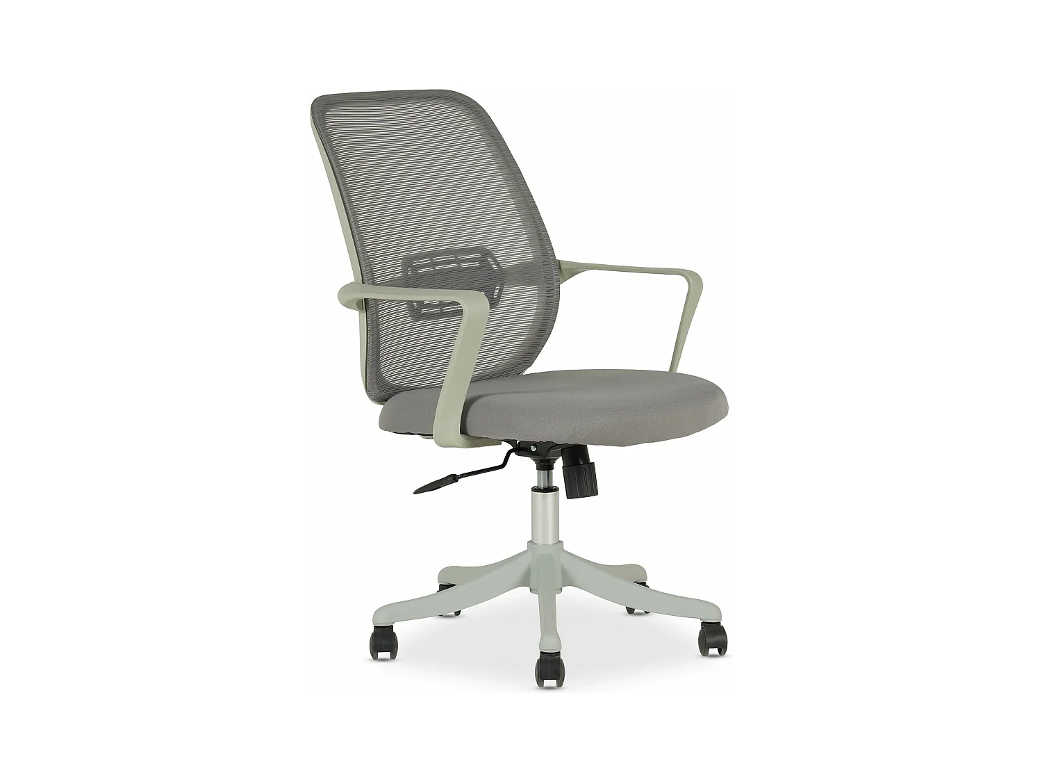 Chaise de bureau ergonomique MOLLIS Gris Réglable en hauteur avec Accoudoirs, Assise Rembourrée Confortable