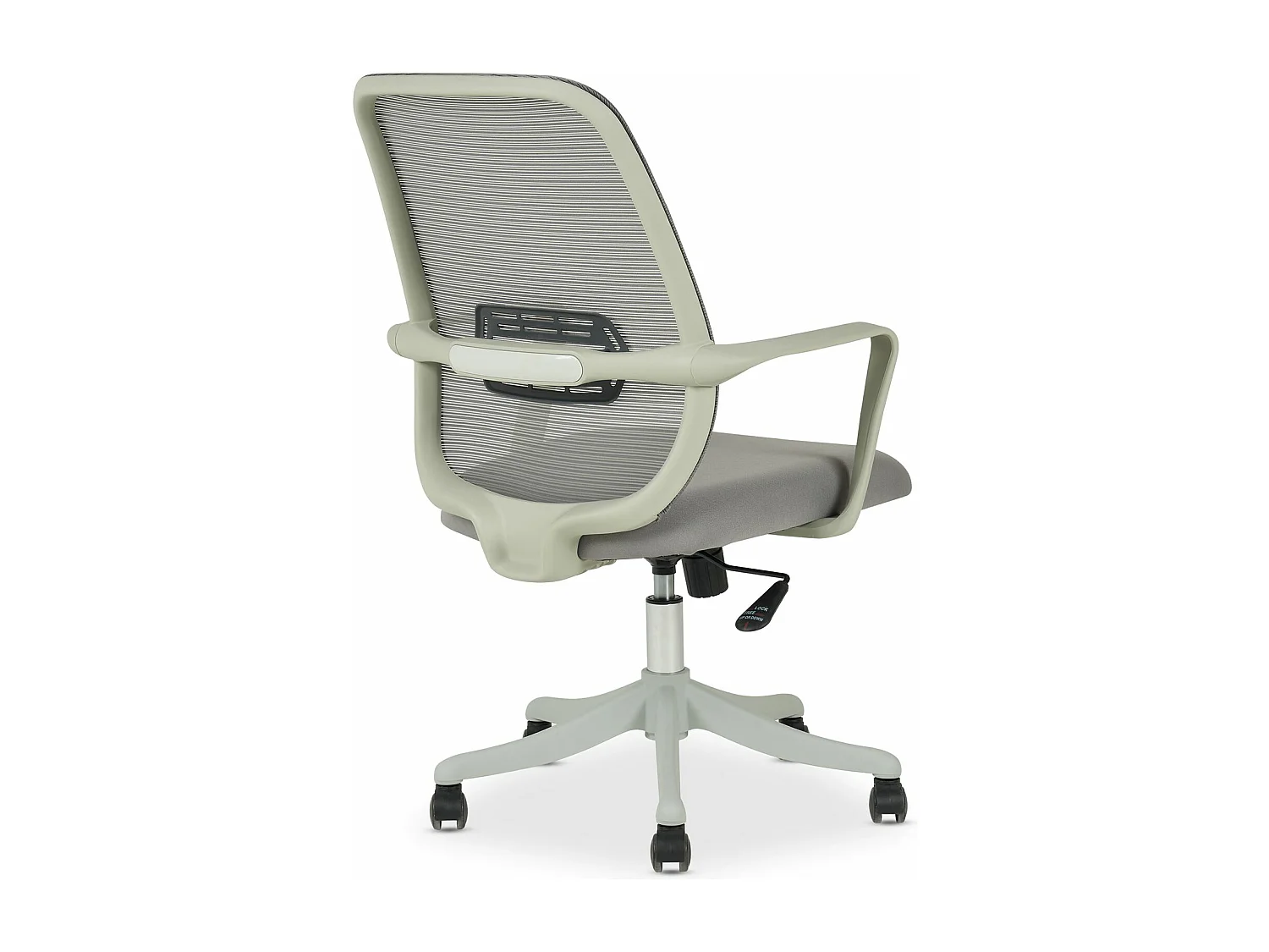 Chaise de bureau ergonomique MOLLIS Gris Réglable en hauteur avec Accoudoirs, Assise Rembourrée Confortable