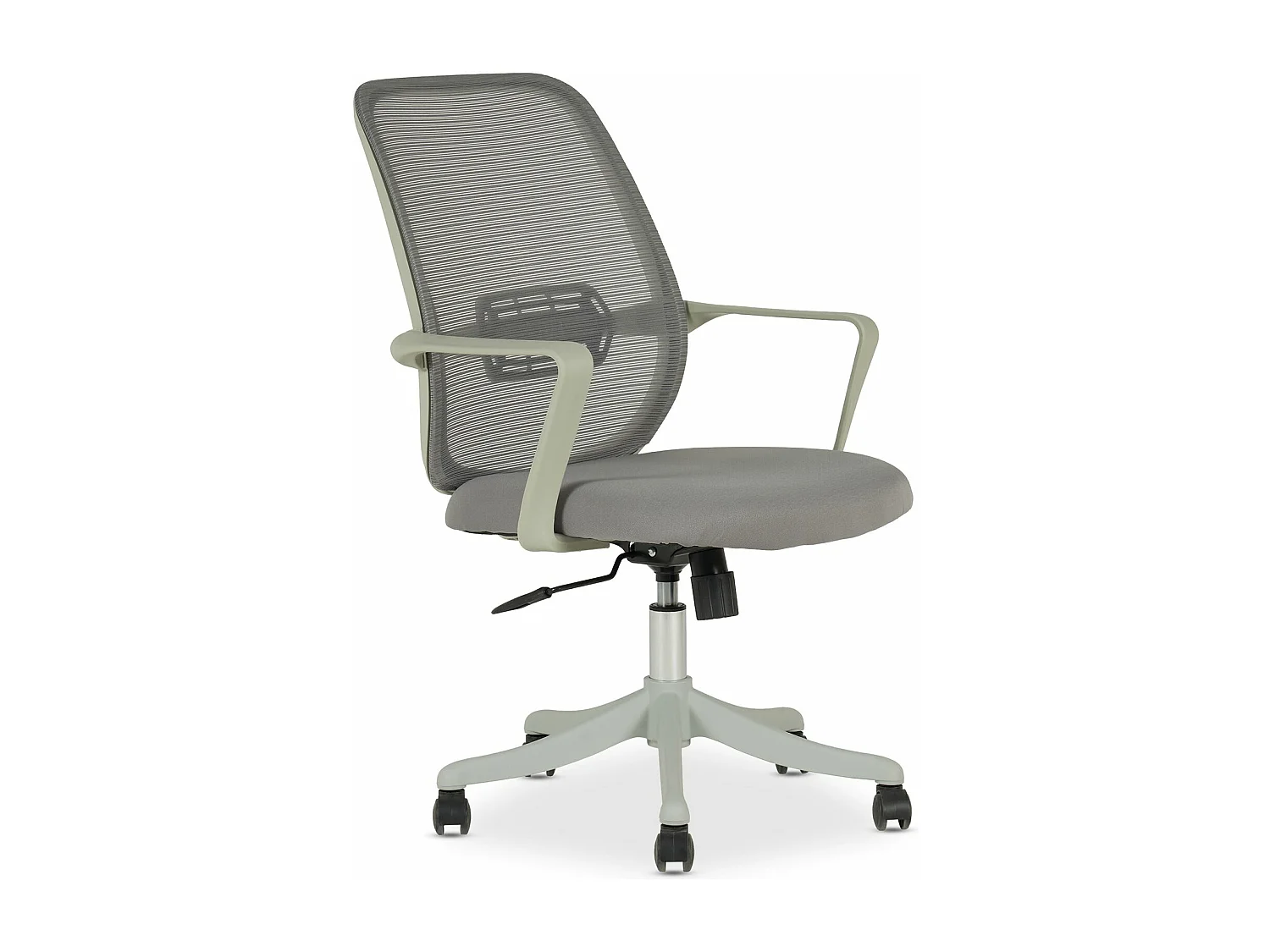 Chaise de bureau ergonomique MOLLIS Gris Réglable en hauteur avec Accoudoirs, Assise Rembourrée Confortable