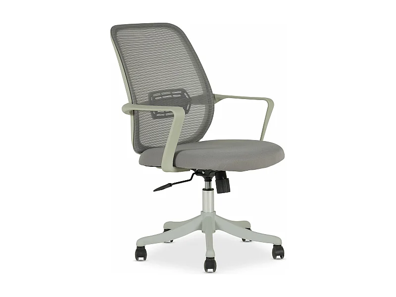 Chaise de bureau ergonomique MOLLIS Gris Réglable en hauteur avec Accoudoirs, Assise Rembourrée Confortable