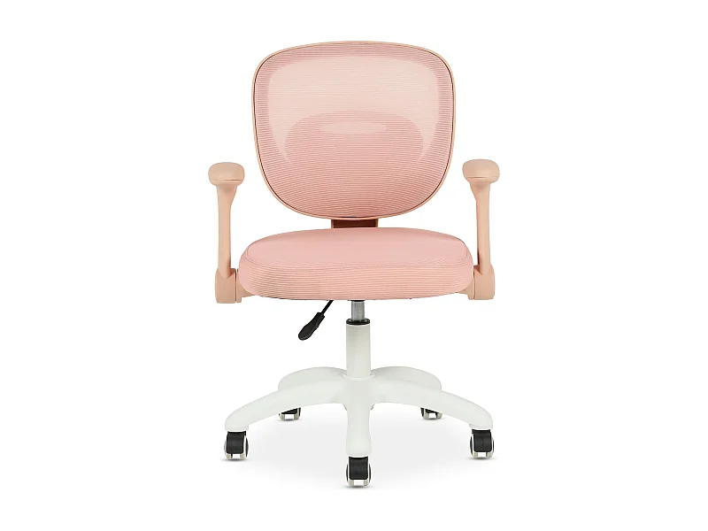 Chaise de bureau enfant AMELIA Rose Réglable en hauteur avec Accoudoirs, Assise Rembourrée Confortable
