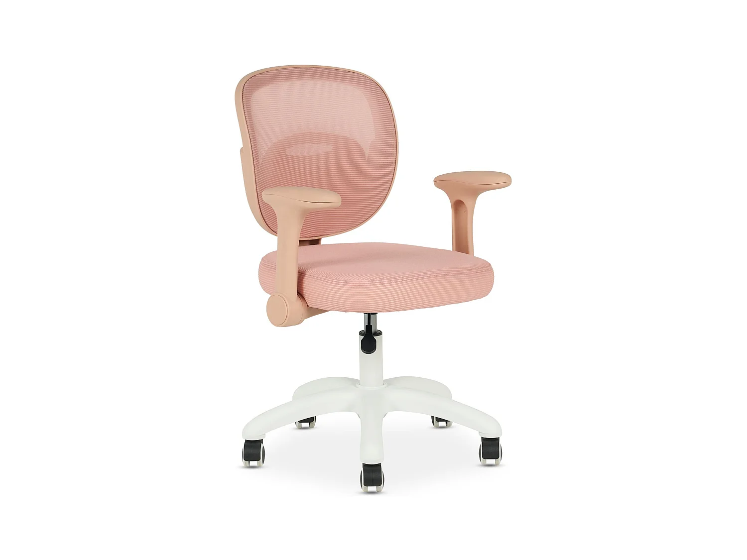Chaise de bureau enfant AMELIA Rose Réglable en hauteur avec Accoudoirs, Assise Rembourrée Confortable