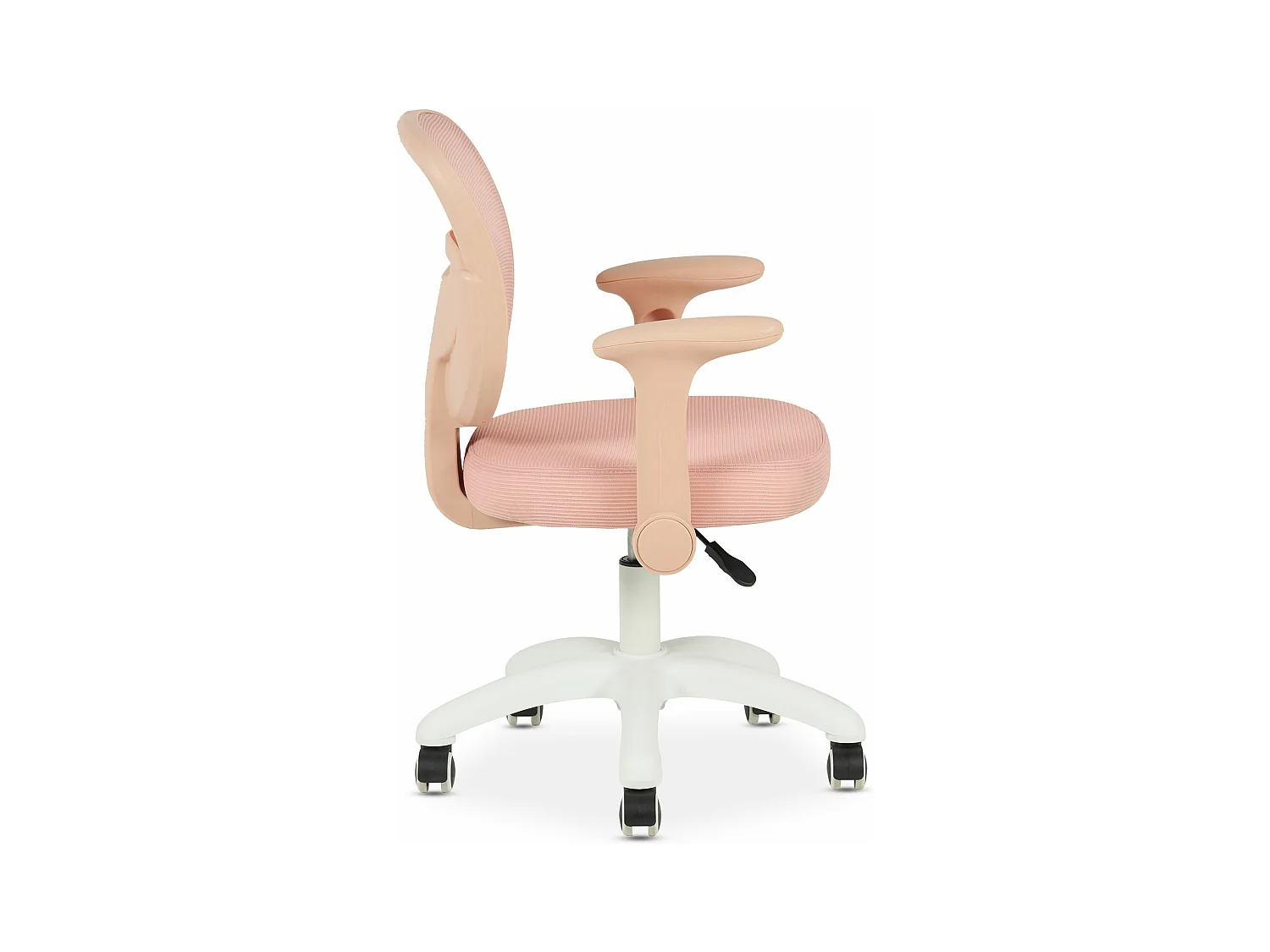 Chaise de bureau enfant AMELIA Rose Réglable en hauteur avec Accoudoirs, Assise Rembourrée Confortable