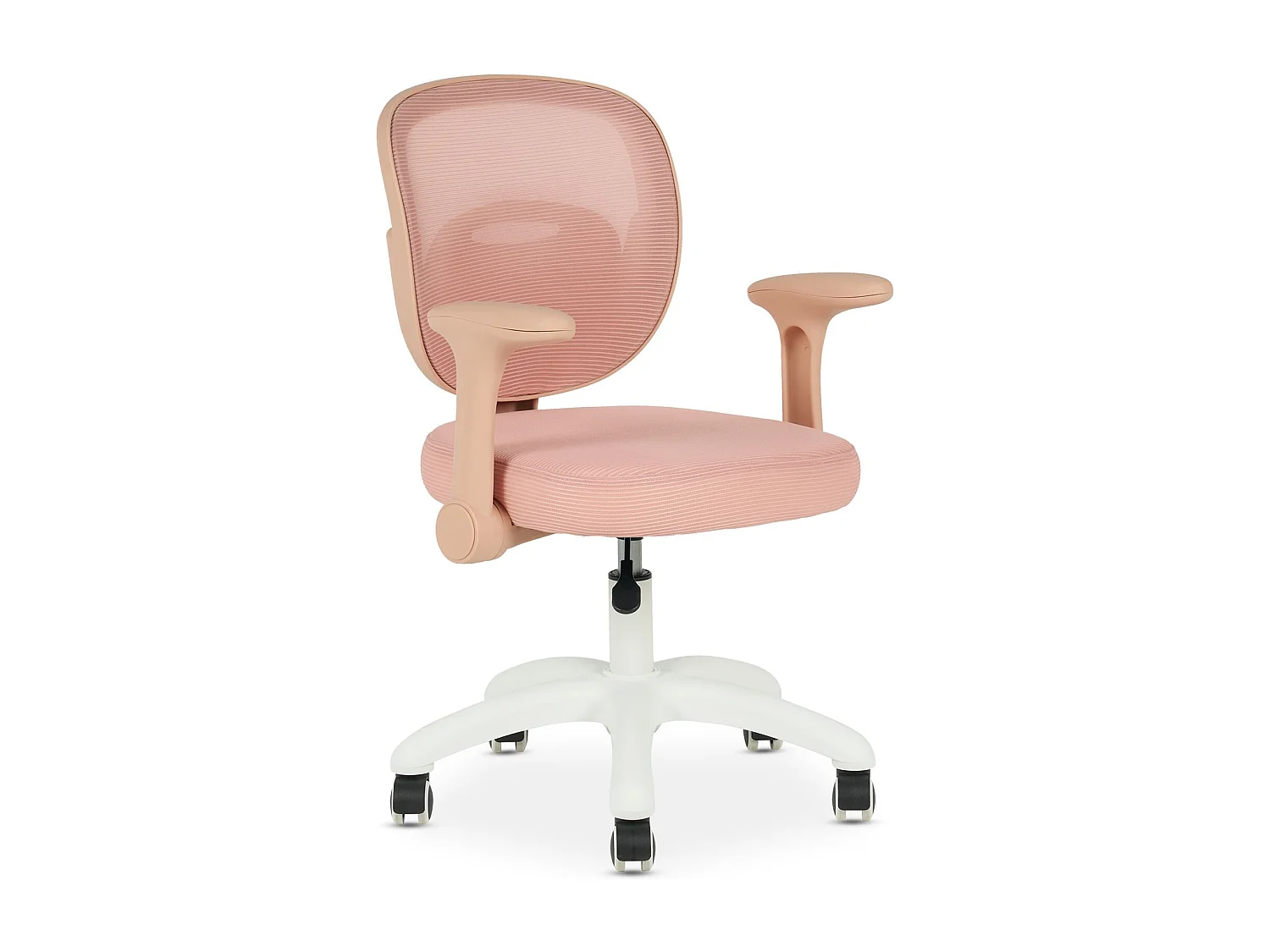 Chaise de bureau enfant AMELIA Rose Réglable en hauteur avec Accoudoirs, Assise Rembourrée Confortable