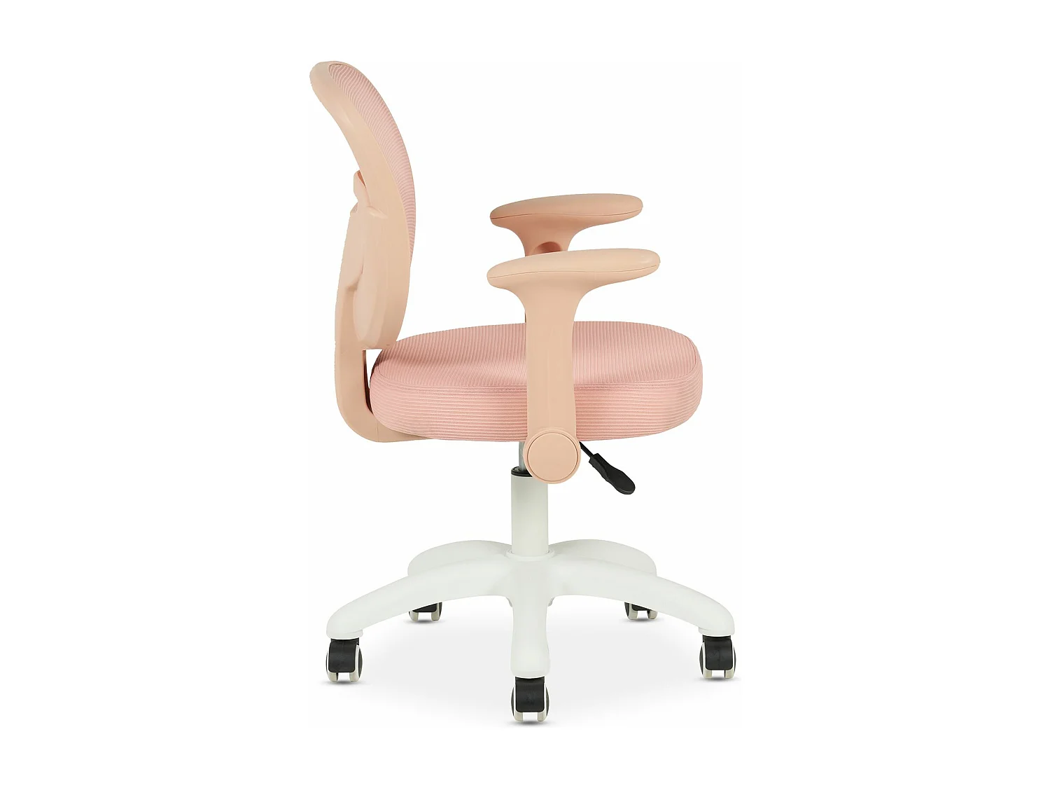 Chaise de bureau enfant AMELIA Rose Réglable en hauteur avec Accoudoirs, Assise Rembourrée Confortable