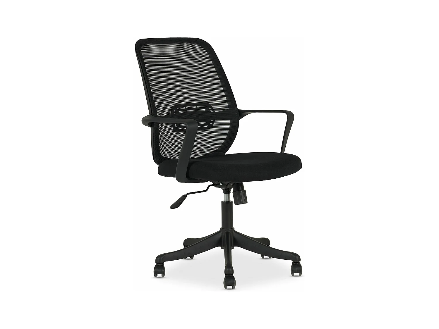 Chaise de bureau ergonomique MOLLIS Noir Réglable en hauteur avec Accoudoirs, Assise Rembourrée Confortable