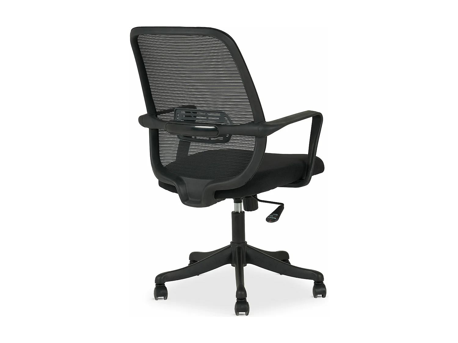Chaise de bureau ergonomique MOLLIS Noir Réglable en hauteur avec Accoudoirs, Assise Rembourrée Confortable