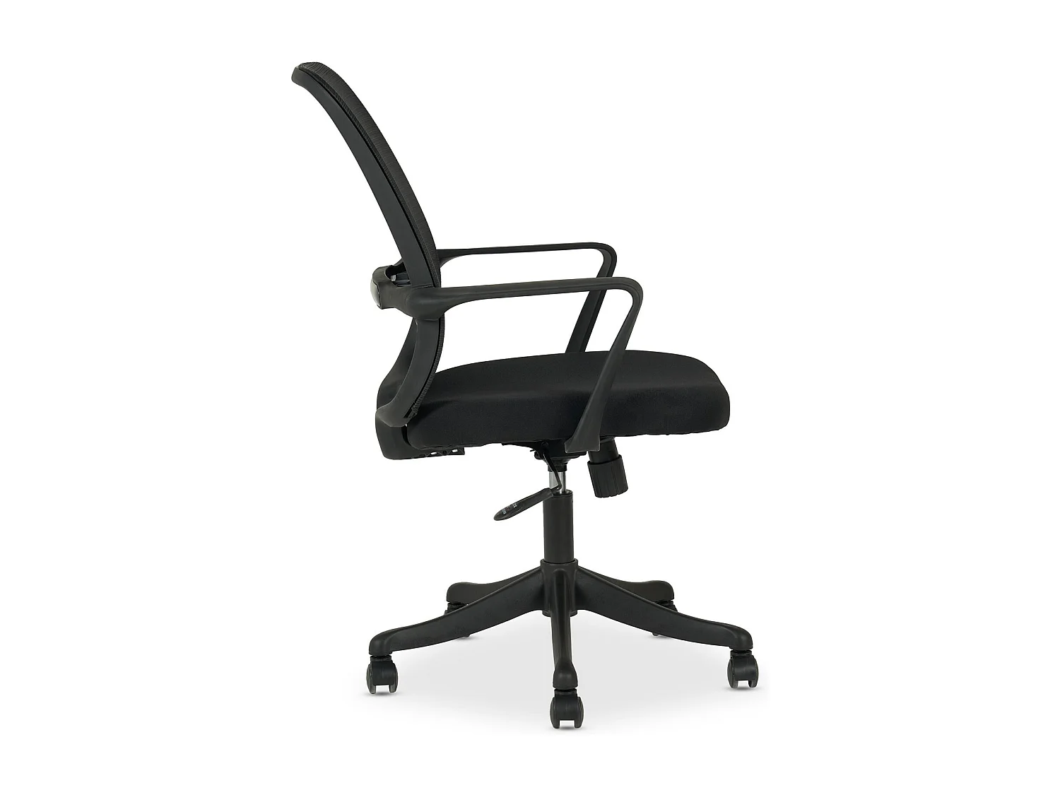 Chaise de bureau ergonomique MOLLIS Noir Réglable en hauteur avec Accoudoirs, Assise Rembourrée Confortable