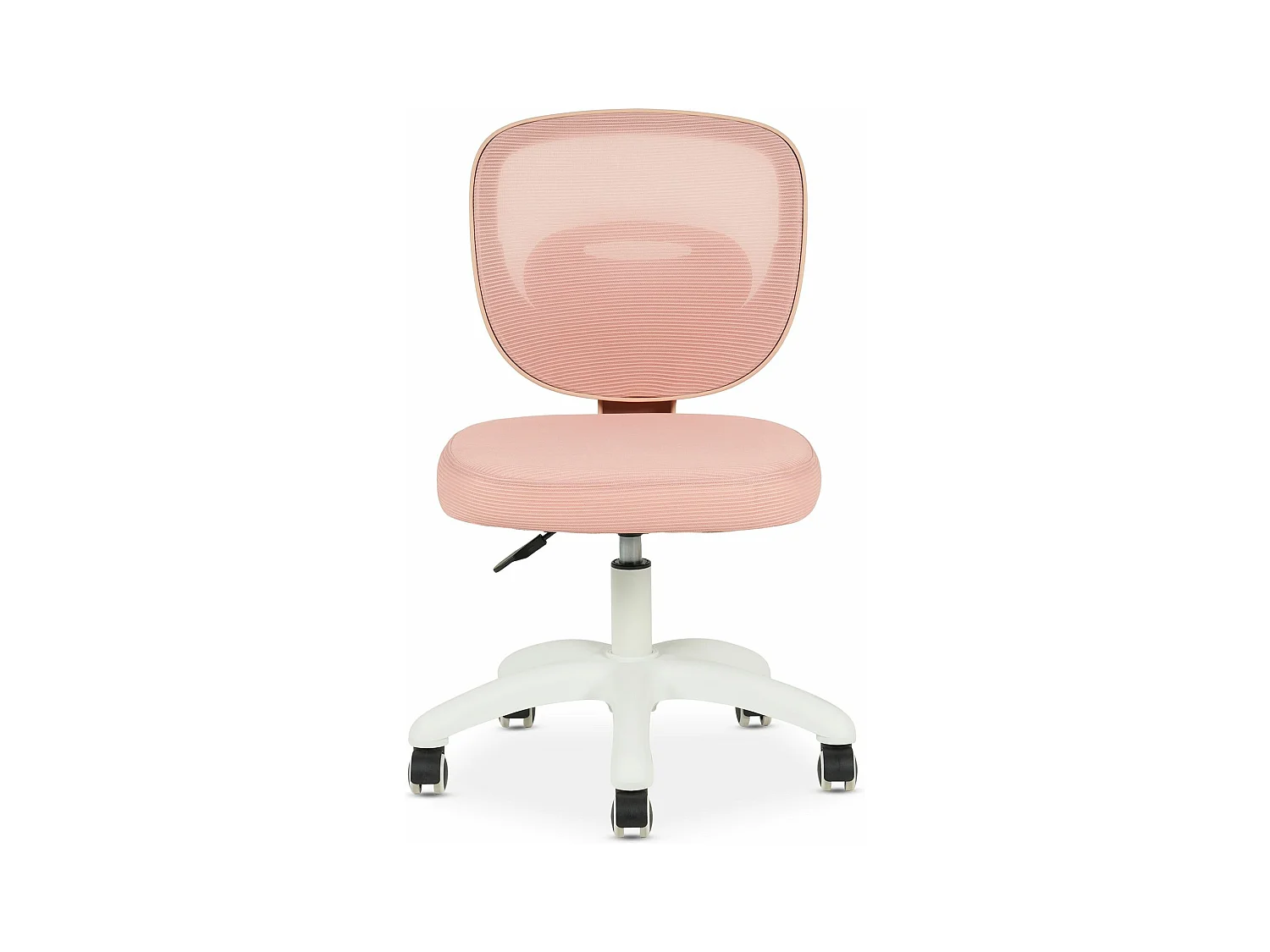 Chaise de bureau enfant MAYLA Rose Réglable en hauteur sans Accoudoirs, Assise Rembourrée Confortable